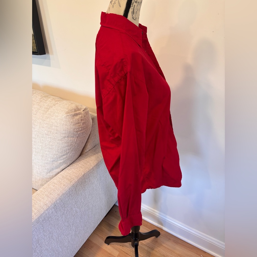 Ralph Lauren blue label button-down red women's shirt size 4 - Picture 3 of 7